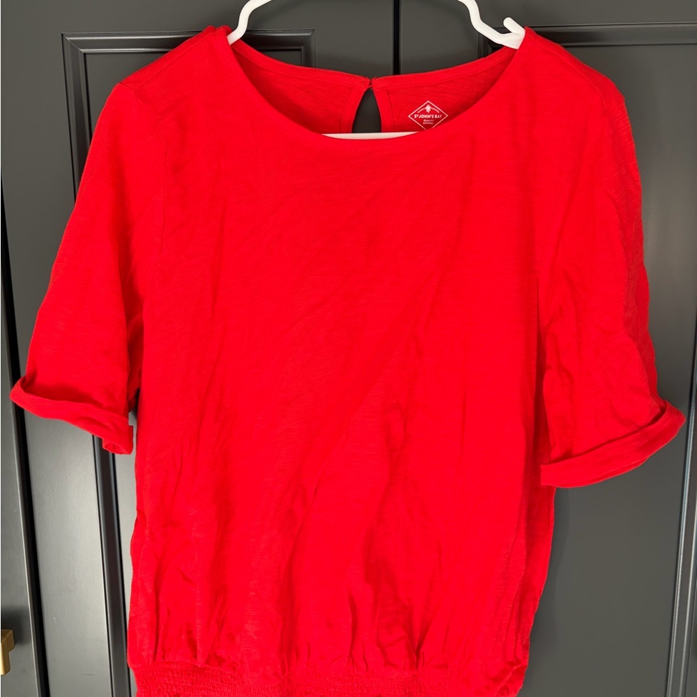 St. John's Bay Vibrant Red Short Sleeve Top